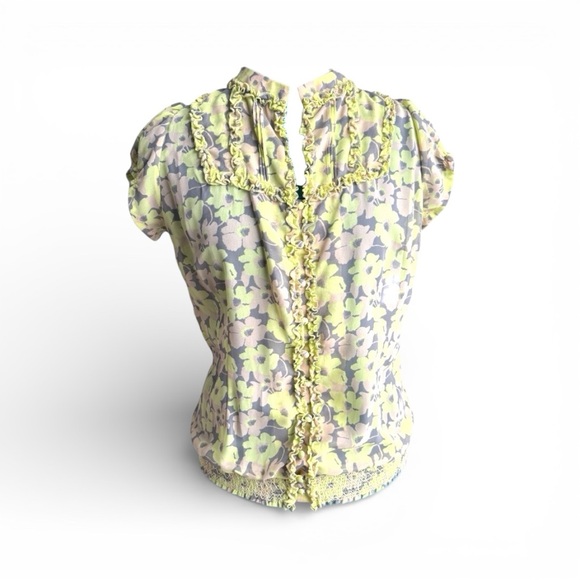 Fossil Tops - Fossil Yellow and Green Floral Blouse